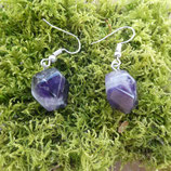 Boucles d'oreilles Améthyste Chevron