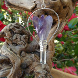 Pendule ange Améthyste et Cristal roche
