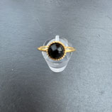 Bague Dorée Onyx Ronde