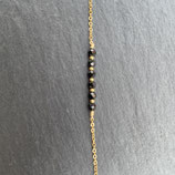 Bracelet Doré Obsidienne