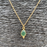 Collier fin Doré Goutte d'eau Aventurine