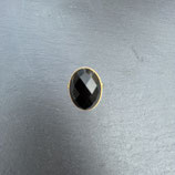 Bague Dorée Agate Noire Ovale