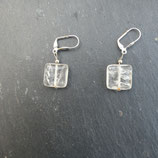 Boucles d'oreilles carré  Cristal de roche
