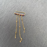 Boucles d'oreilles Grimpantes Dorées Grenat