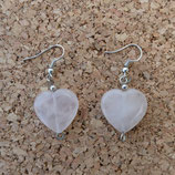 Boucles d'oreilles CŒur Quartz Rose