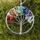 Collier Arbre de Vie 7 Chakras Argenté