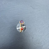 Bague Dorée 2 Pierres Grenat & Améthyste