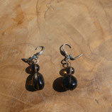 Boucles d'oreilles Quartz Fumé