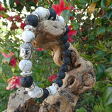 Bracelet Howlite et pierres de Lave