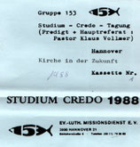 Klaus Vollmer : STUDIUM CREDO 1988 - Kirche in der Zukunft - Kassette Nr.1