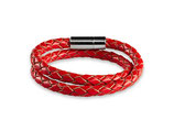 Premium Lederarmband Damen | Coral Red