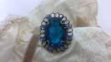 Konplott Gem RocksRing Blue / Green Antique Silver 5957