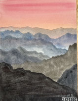 "Feuer am Horizont der Berge"