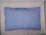 Raschelkissen, Rosen Curl hellblau Rückseite royalblau ca 60x37 cm