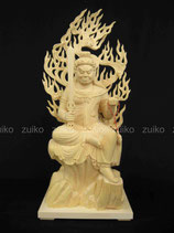 不動明王 桧切金 半跏座火炎光背 割寸7寸 - Web Shop 浄光