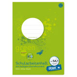 URSUS GREEN Schularbeitsheft FXSA1 A4 20 Blatt liniert 9mm mit Korrekturrand