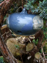 Insektenkugel Ohrwurmkugel aus Keramik blau mit Applikationen