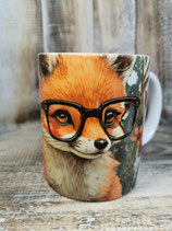 Fuchs mit Brille Blumen