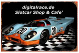 Retro Blechschild 20x30 - digitalrace.de - Slotcar Shop & Café - Porsche 917K Gulf No.20