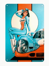 Retro Blechschild 20x30 - Gulf Girl 917K