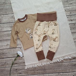 Raglan-Shirt-Set und Pumphose, 74/80, Giraffen