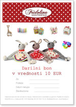 Darilni bon v vrednosti 10 Eur