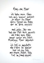 Kalligrafie A3 "Haus am Meer"