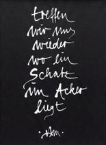 A5-Kalligrafie "Schatz im Acker"