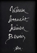 A5-Kalligrafie "Wissen"