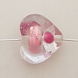 Cuore 20x16mm Trasparente con dettagli Rosa