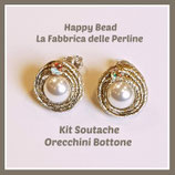 Kit Soutache Orecchini Bottone Oro Chiaro