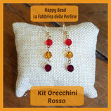 Kit Orecchini Base Sfere Swarovski Rosso