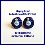 Kit Soutache Orecchini Bottone Blu