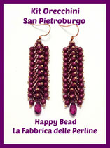Miyuki Kit Double Saint Petersburg Earrings Big Version  Amethyst / Wine