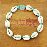 Cavigliera Conchiglie di Ciprea colore Azzurro Tiffany