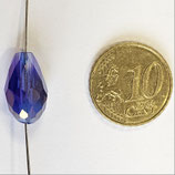Goccia Sfacettata in Vetro 9x15mm Blu China AB