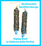 Miyuki Kit Double Saint Petersburg Earrings Small Version Light Blue / Gold