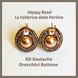 Kit Soutache Orecchini Bottone Bronzo Metal