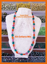 Kit Collana Base Cavetto Mix Rosa Arancio Verde