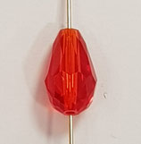 Goccia Sfacettata in Vetro 9x15mm Rosso