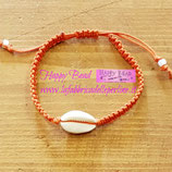 Bracciale Macramé Conchiglia Ciprea colore Arancio