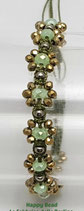 Kit Bracciale Macramé Fiore Verde Oliva/ Oro