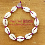 Cavigliera Conchiglie di Ciprea colore Fucsia