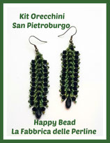Miyuki Kit Double Saint Petersburg Earrings Big Version Black / Military Green