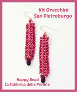Miyuki Kit Double Saint Petersburg Earrings Small Version Hot Pink / Coral