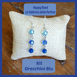 Kit Orecchini Base Sfere Swarovski Blu