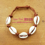 Bracciale Conchiglie di Ciprea colore Marrone UOMO 19CM