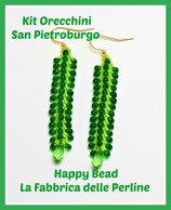 Miyuki Kit Double Saint Petersburg Earrings Small Version Lime /Dark Green