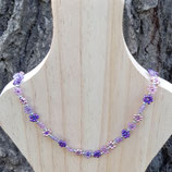 Collana Flora colore Gemstone Rosa / Viola
