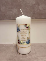 Trauerkerze Rahmen und Blumen 19 cm 5015 1028